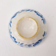 Vintage blue floral decor earthenware bowl