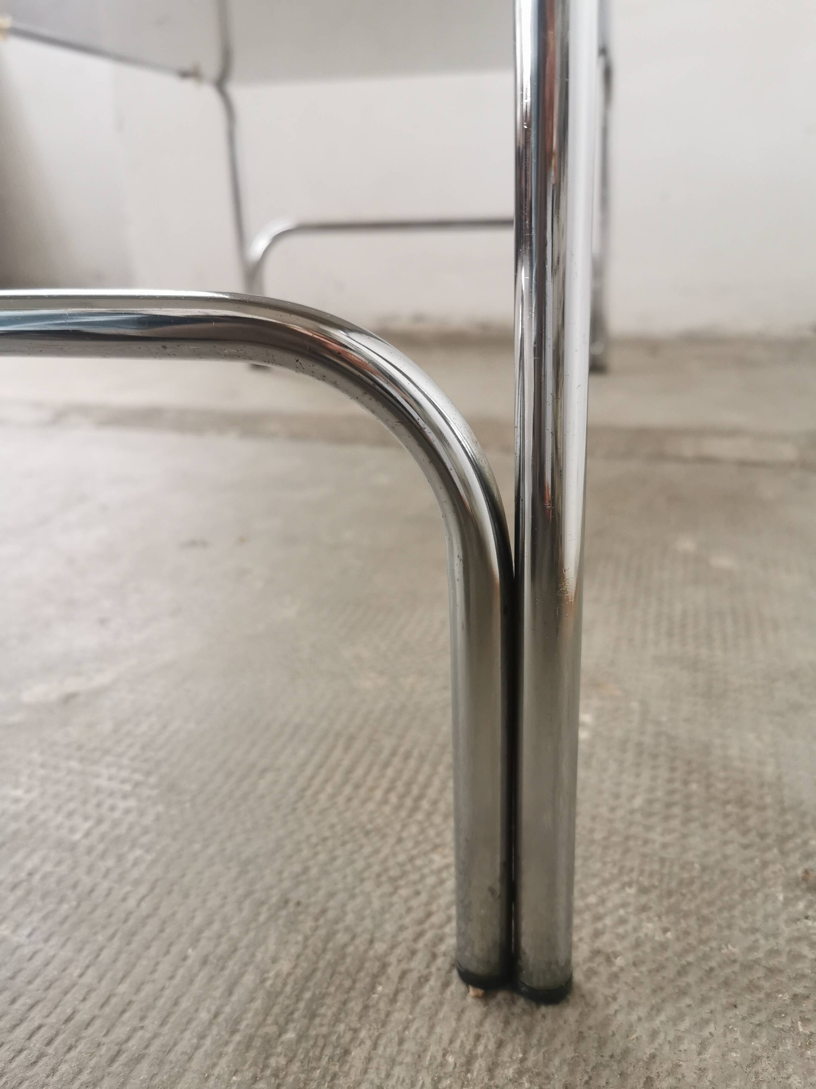 Chrome and smoked glass coffee table