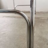 Table basse chrome et verre fumé