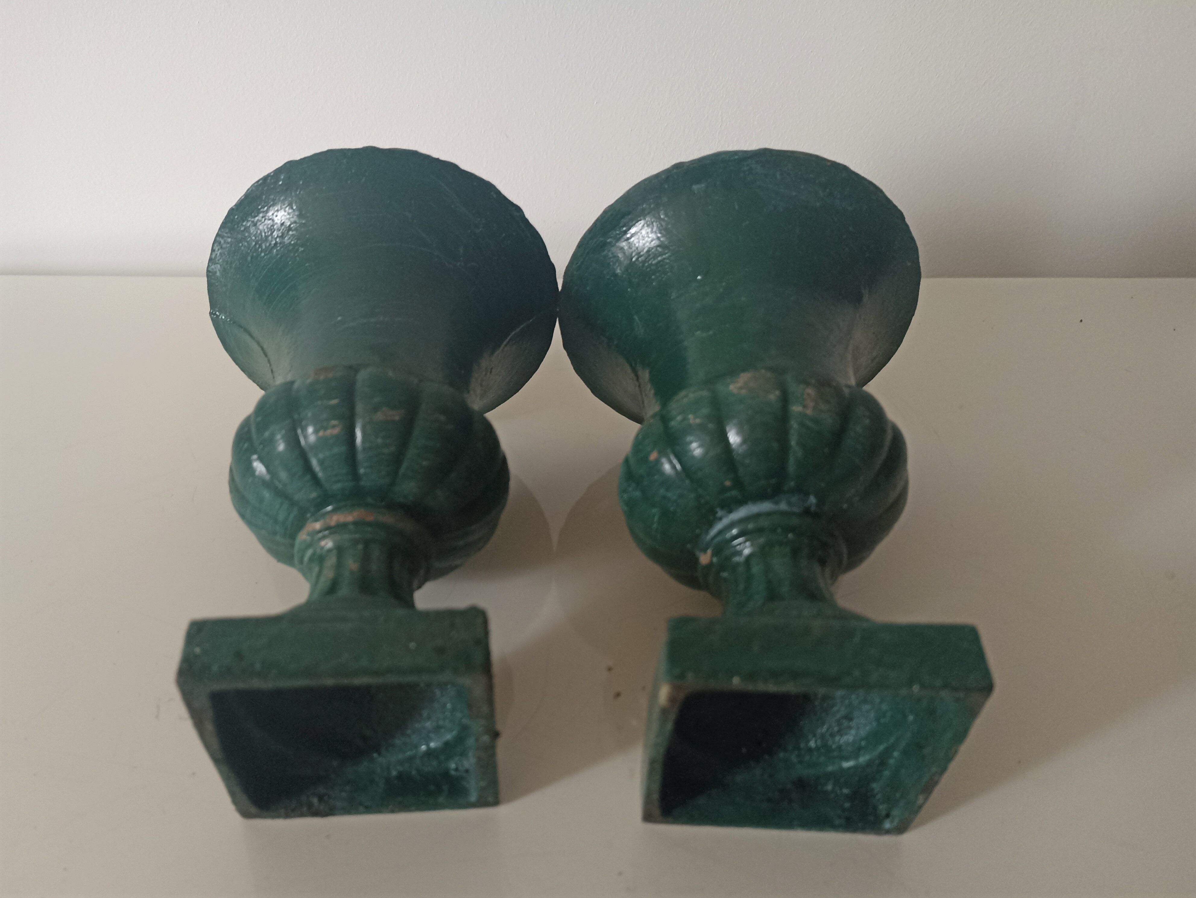 Pair of green Medici vintage 15,5 cm