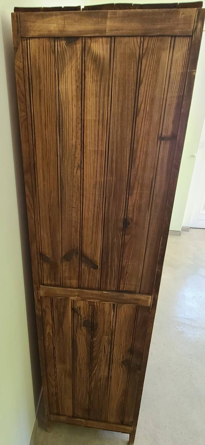 Old Parisian wooden linen wardrobe