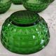 Lot de 9 coupelles en verre vert bouteille facetté