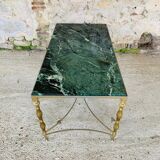 Coffee table in green marble and brass circa 50/60