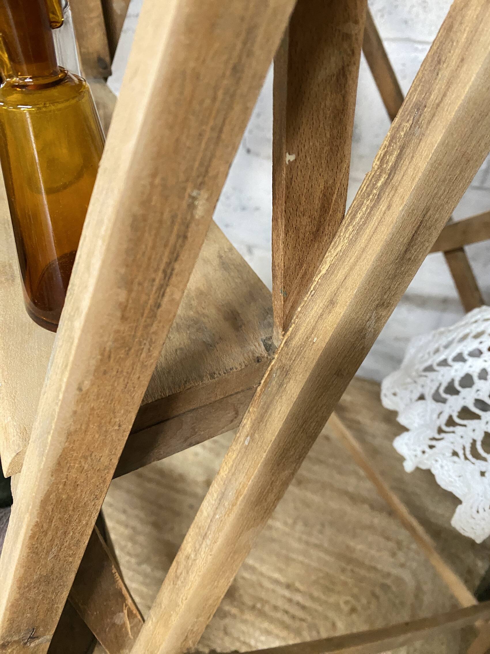 old wooden step stool