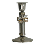Patinated metal candle holder with knot
