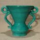 Vase 2 handles vintage green 50's Jean Austruy Saint Marcellin