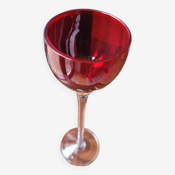 Large red chalice wine glass
