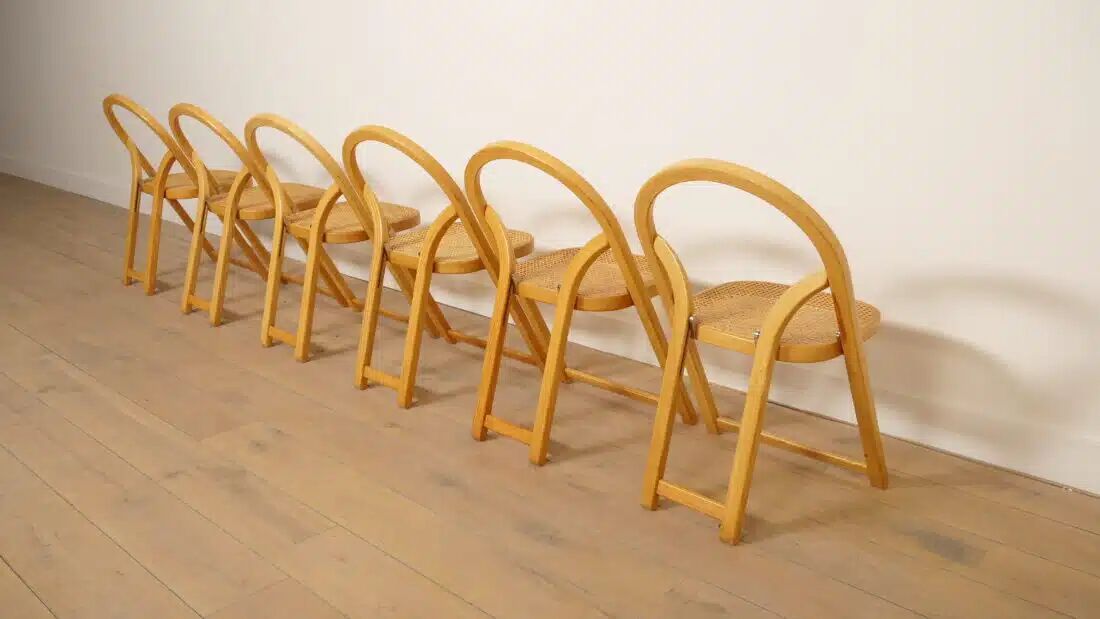 Set of 6 folding chairs | Arca | Gigi Sabadin for Crassevig