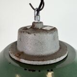 Green Enamel and Cast Iron Industrial Pendant Lamp, 1960s