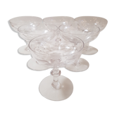 6 cups champagne of baccarat crystal, early 20th century