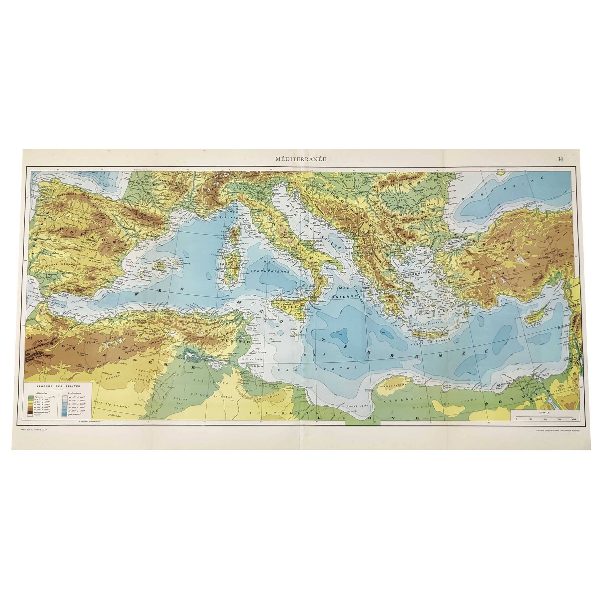 Carte Méditerranée 1950