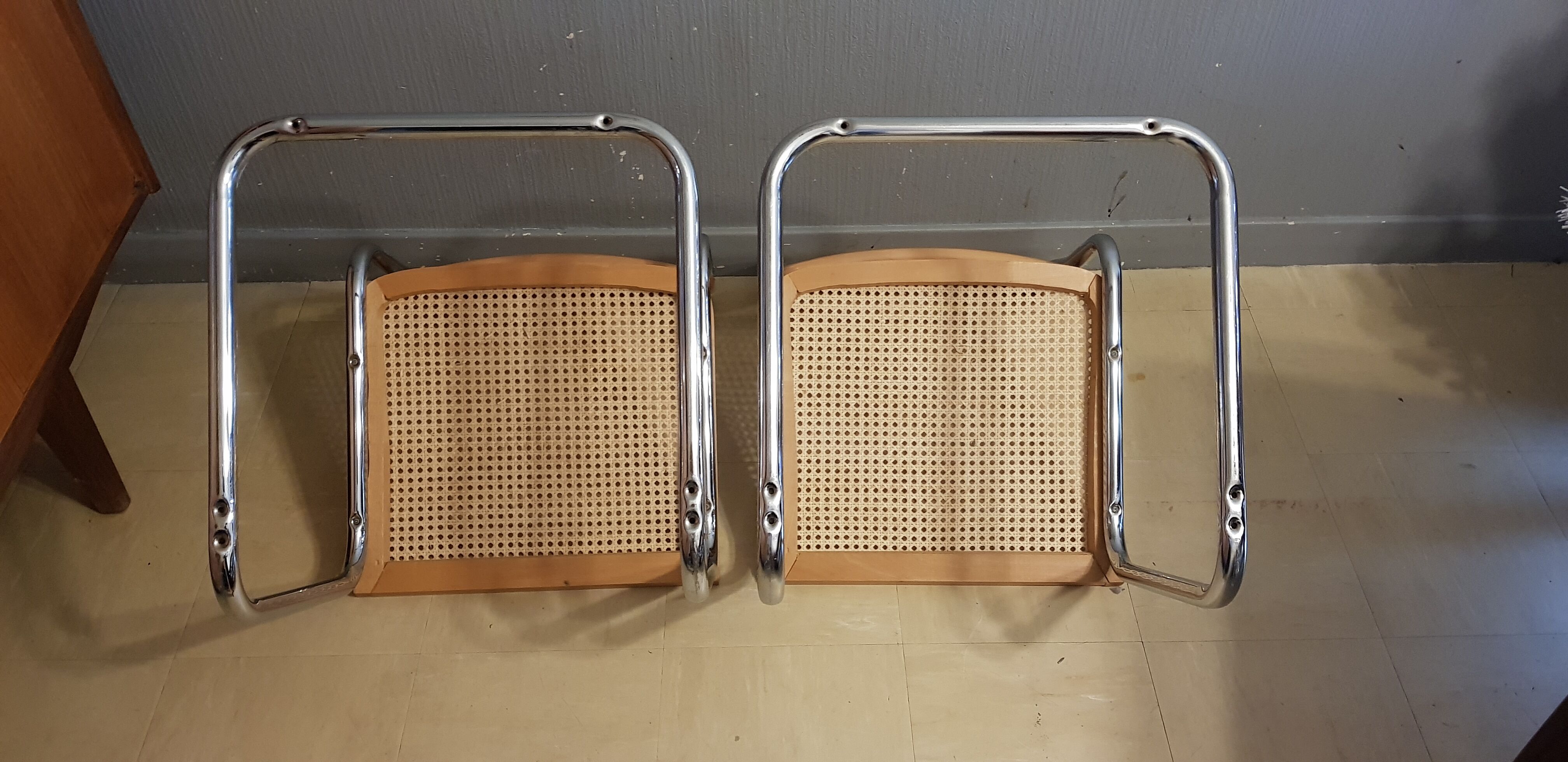 Pair of chairs Marcel Breuer B32 model cesca