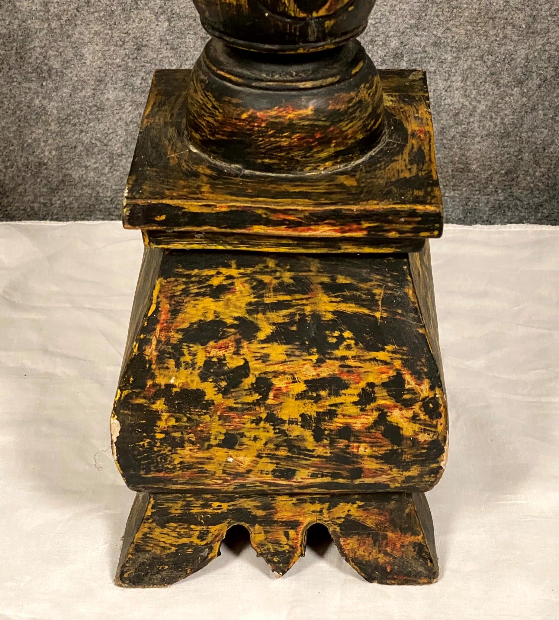 Candle period 18th century in polychrome wood