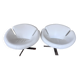 Vintage Signet swivel armchair White Leather