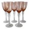 Set de 5 verres à  vin en verre teinté orange