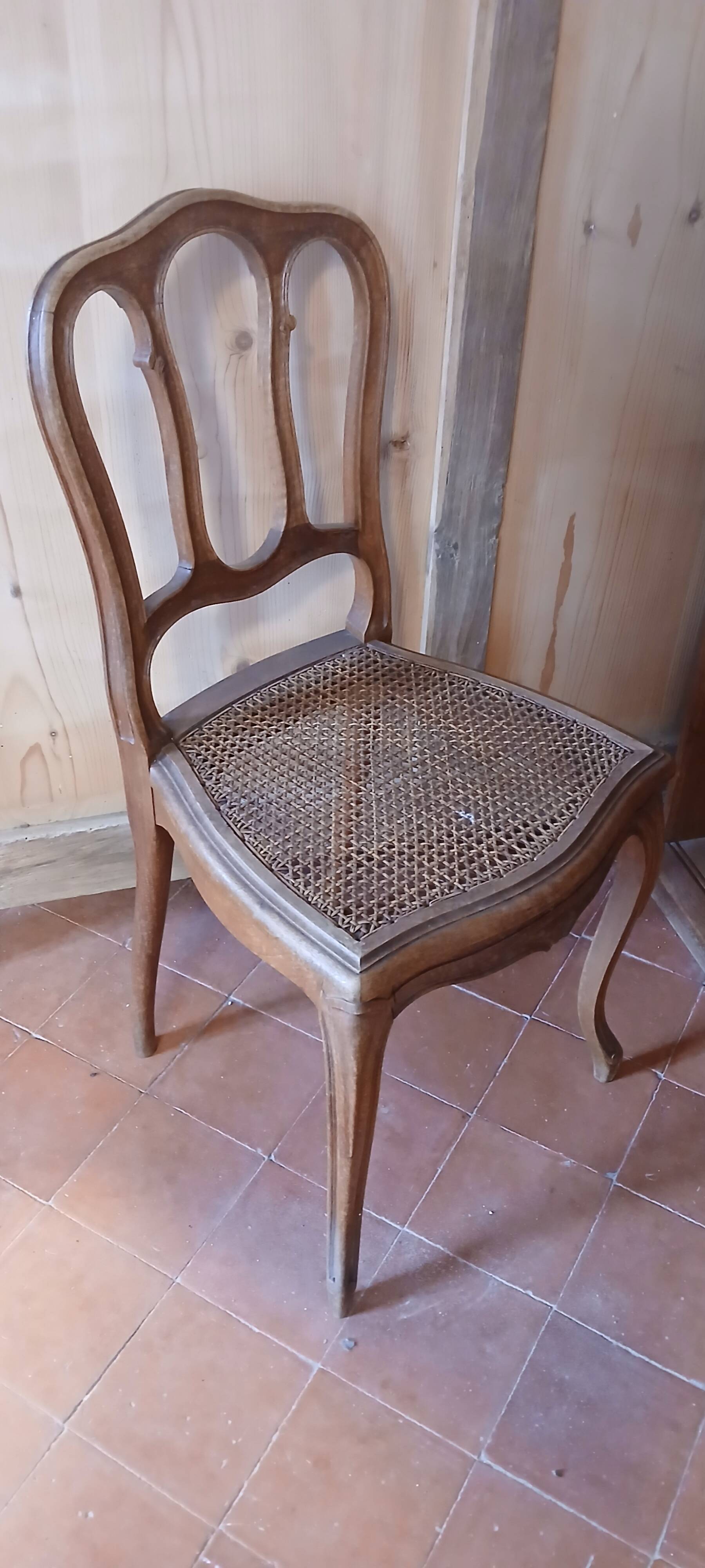 cane seating wooden chairs Regency style