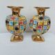 PAIR OF CERAMIC VASES DOREE, POLYCHROME, VINTAGE ITALY 60'S