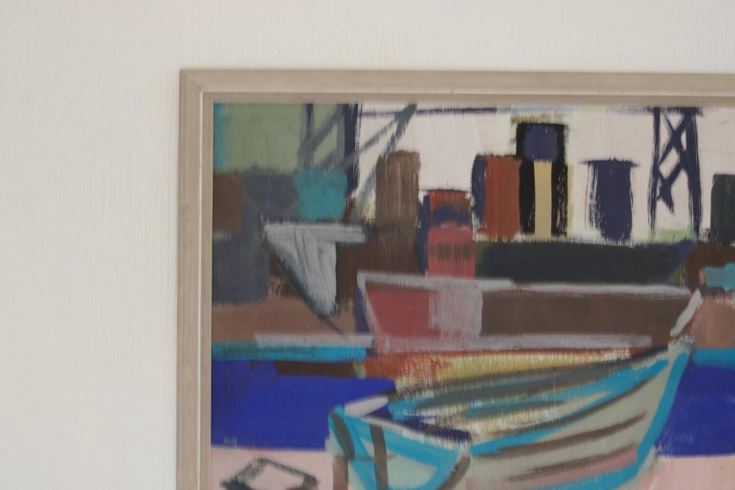 Swedish Oil on Panel – “Harbour Motif with Boats” by Hannes Glaeser