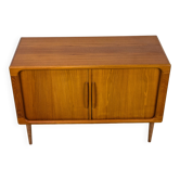Buffet Hi-Fi danois en teck avec portes à tambour de Dyrlund, années 1970