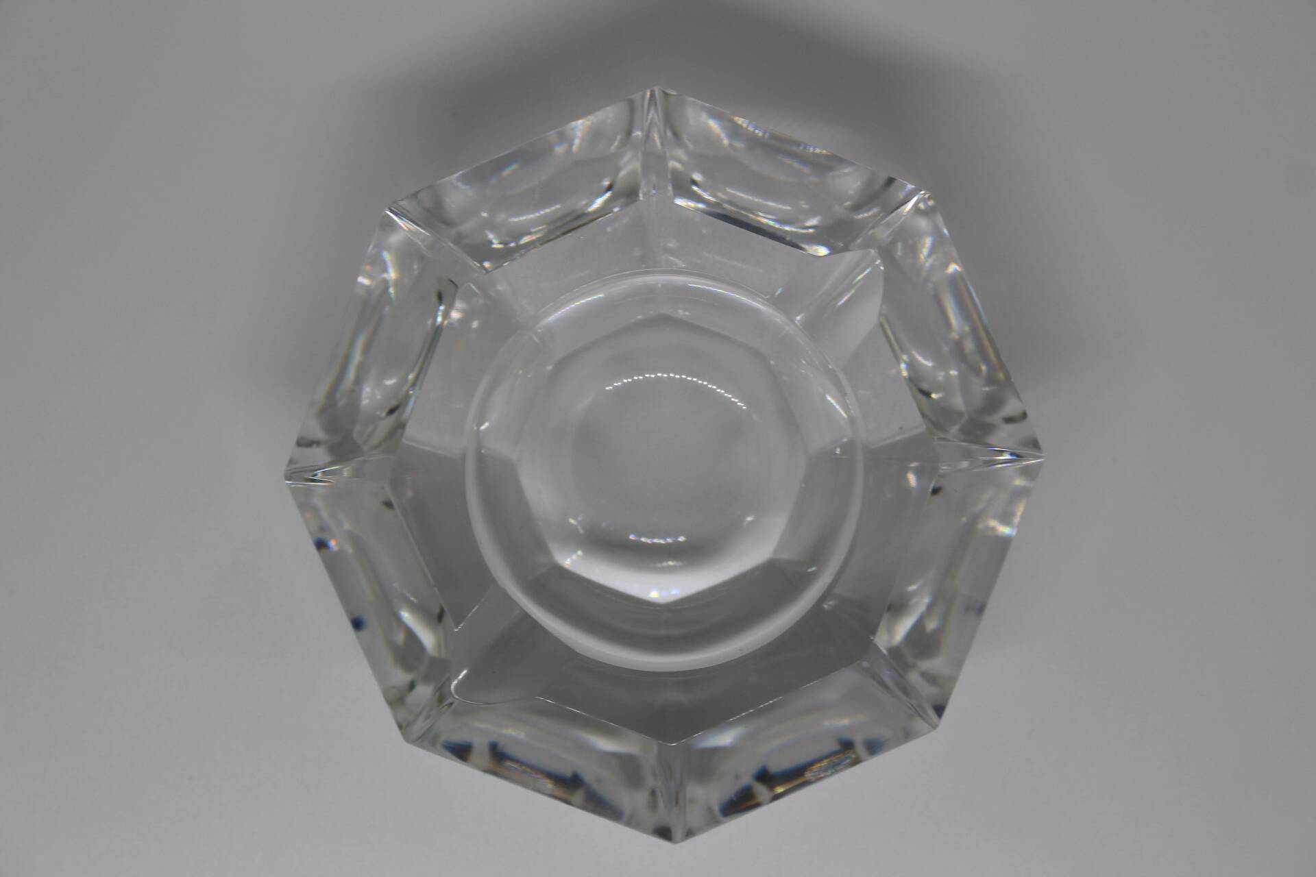 Val St Lambert octagonal crystal ashtray
