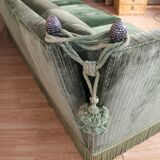 Large Green Velvet Sofa from Maison Jansen
