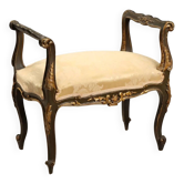 Tabouret style barocchetto en bois sculpté