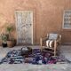 Colorful Boucherouite Berber rug - 139 x 233 cm