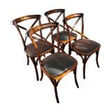 Set of 4 wooden bistro chairs