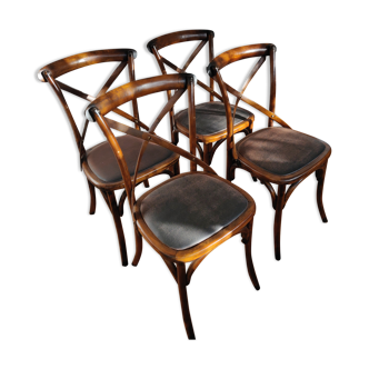 Set of 4 wooden bistro chairs