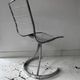 Pair of vintage chairs, chrome metal, France 1970