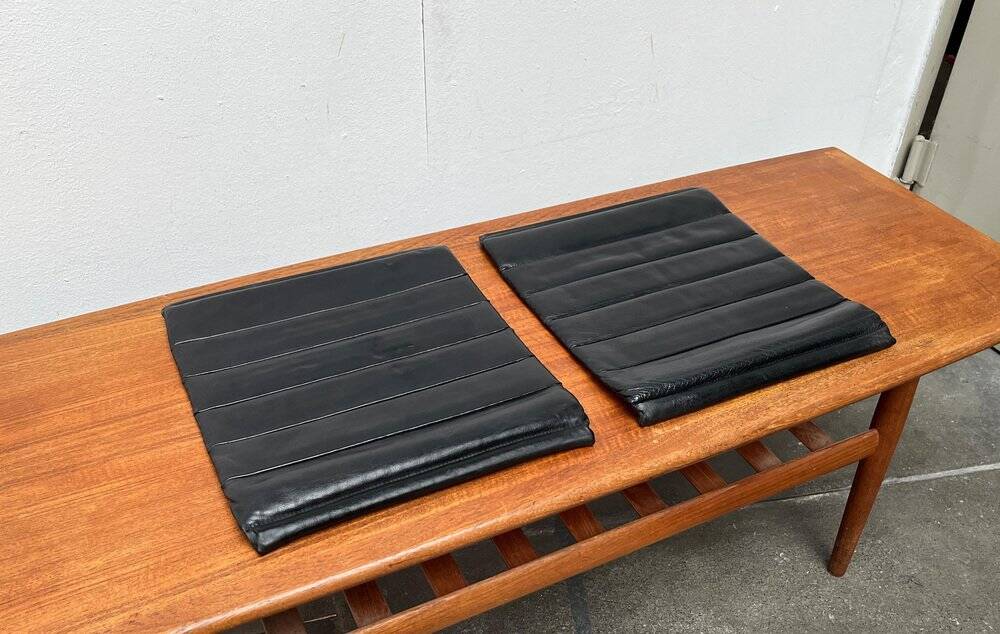 Leather cushion for postmodern Kreuzschwinger chair by Till Behrens, 1980s, set of 2.