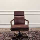 Classic English Chesterfield Office Chair Burgundy