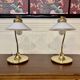 Pair of glass and metal lamps, Scandinavian design, 1960s.