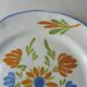 Old plate decoration flowers, ceramic from Auvillar, 18-19th