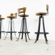 Vintage brutalist bar stools, 1970s