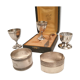 3 shells and 2 silver metal napkin rings