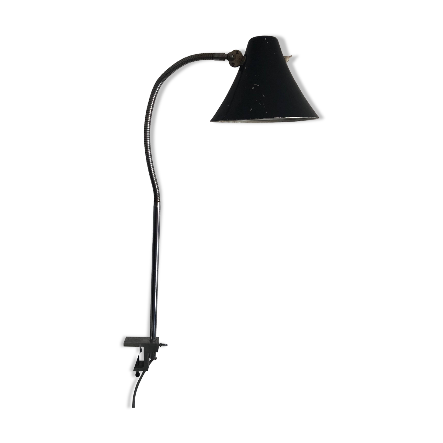 Large vintage 1950s industrial workshop factory lamp - 75 cm