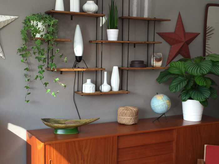 Industrial shelf wood and metal