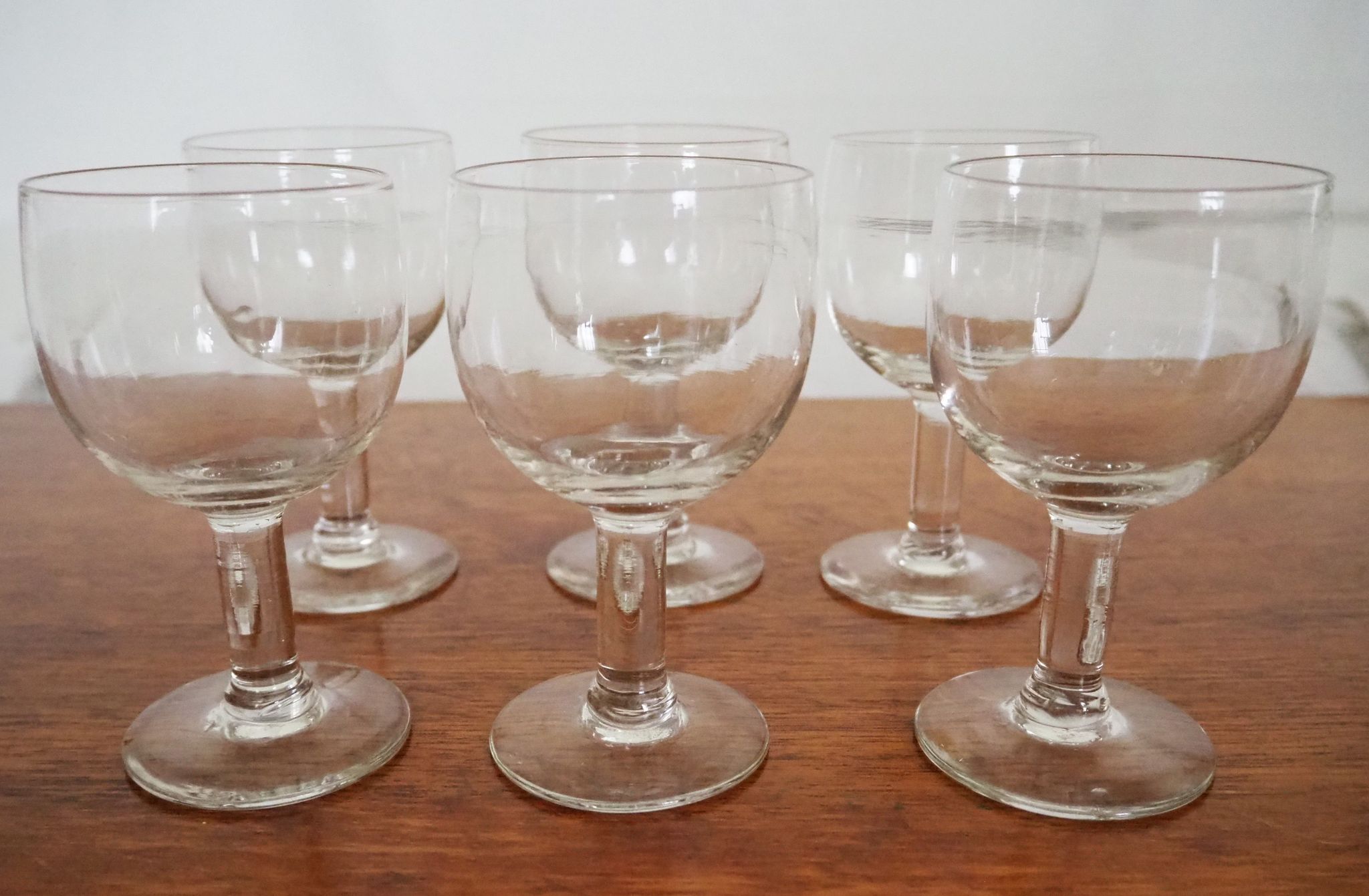 6 old balloon glasses – Bistrot style – XXth century