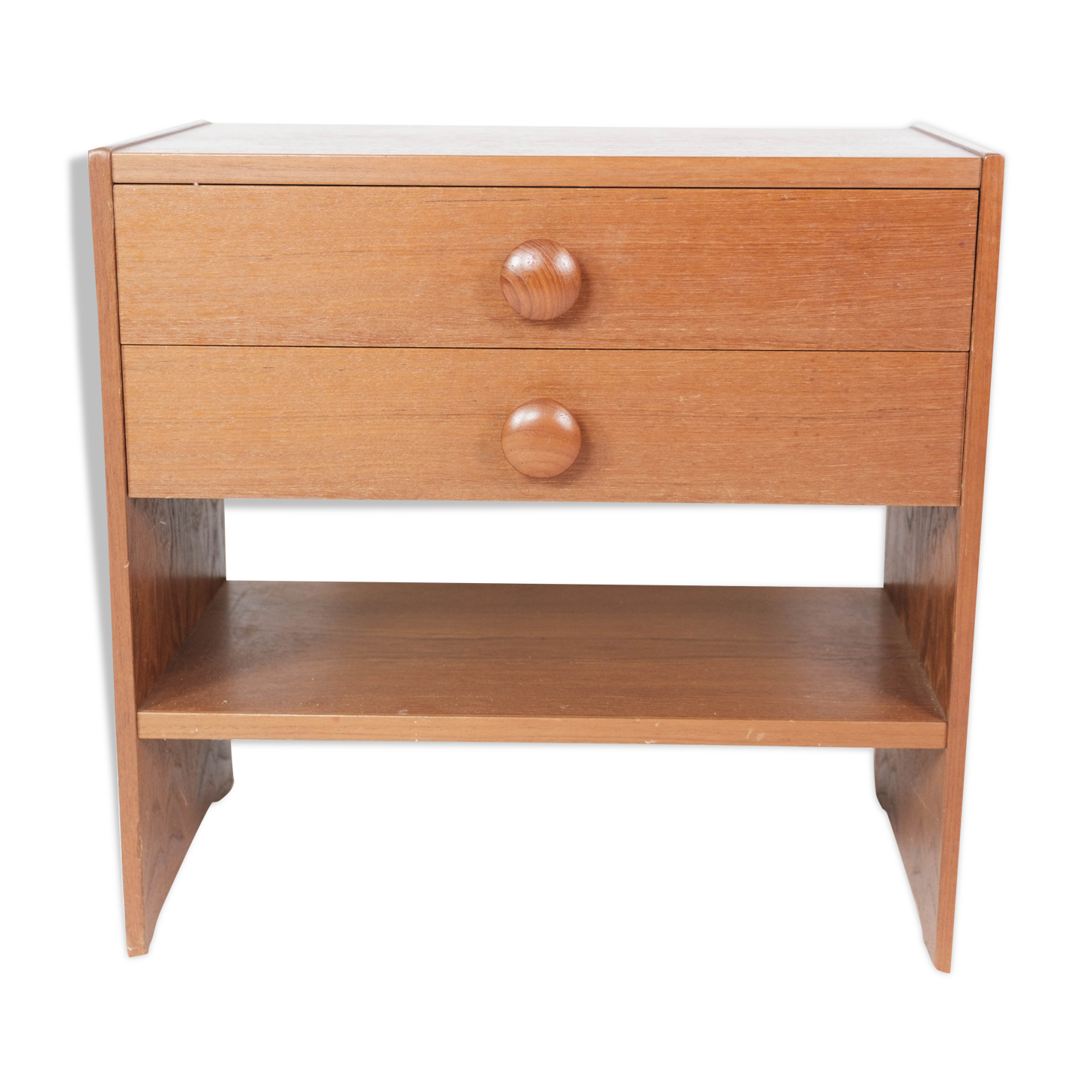 Bedside table with drawers in teak of Danish design manufactured by PBJ Furniture,  1960s
