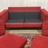 Canapé moderne en tissu et piètement chromé