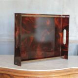 Plateau Maison Mercier imitant l'écaille de tortue, années 70