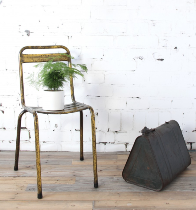 Yellow metal bistro chair