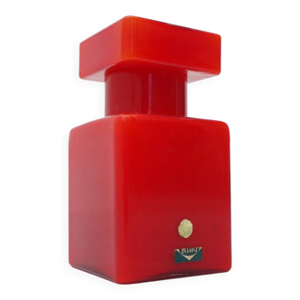 Red glass bottle by Luciano Vistosi for Vistosi, 1960s.
