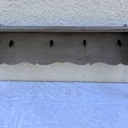 Vintage Wall Shelf Coat Rack Solid Oak Shabby Chic Finish