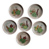 Lot 6 Gien stoneware salad plates in excellent condition