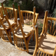 Set of 6 baumann bistro chairs N°12 skaï color "wine lees"
