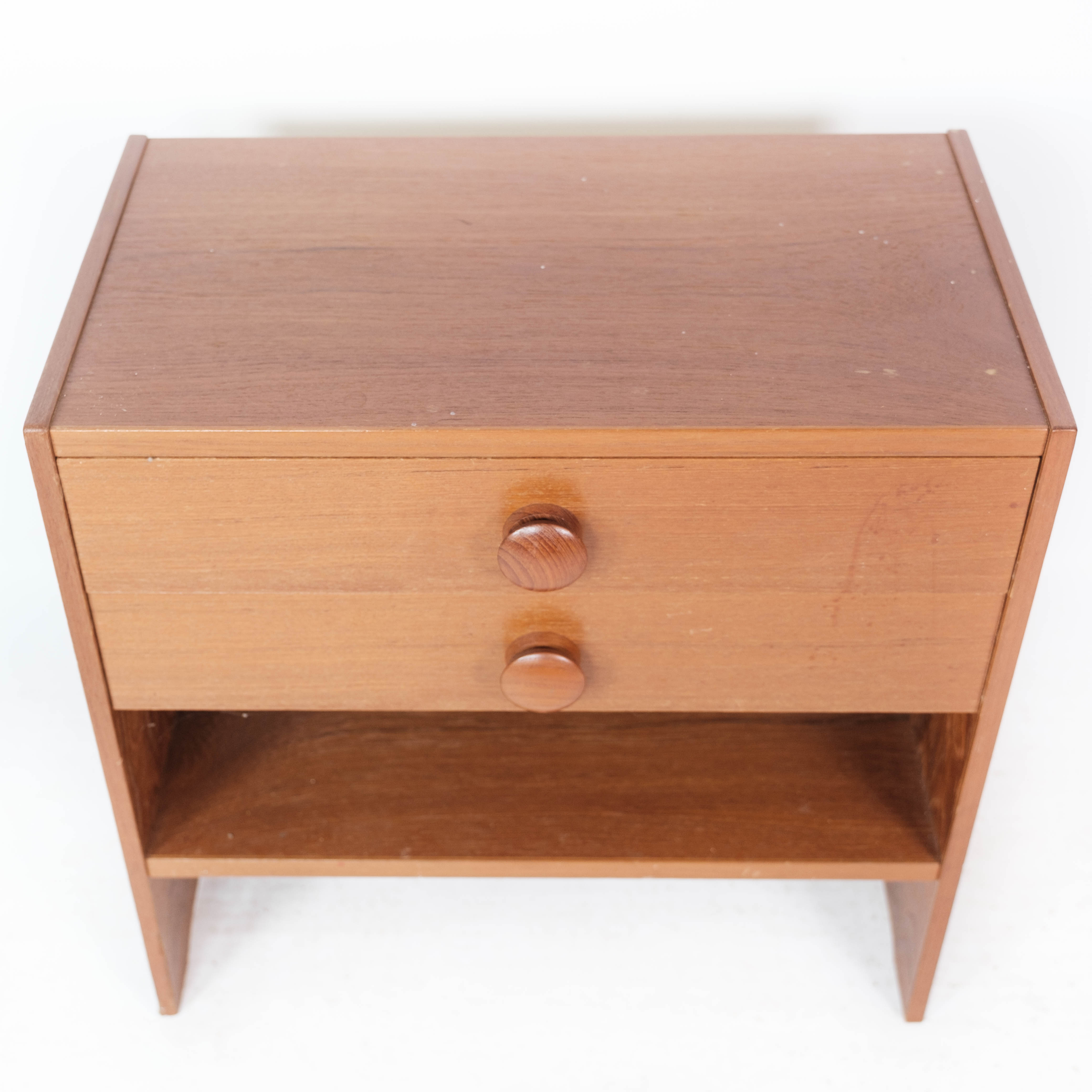 Bedside table with drawers in teak of Danish design manufactured by PBJ Furniture,  1960s