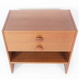 Bedside table with drawers in teak of Danish design manufactured by PBJ Furniture,  1960s