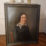 Pouchon, portrait of a woman oil on canvas dated 1855